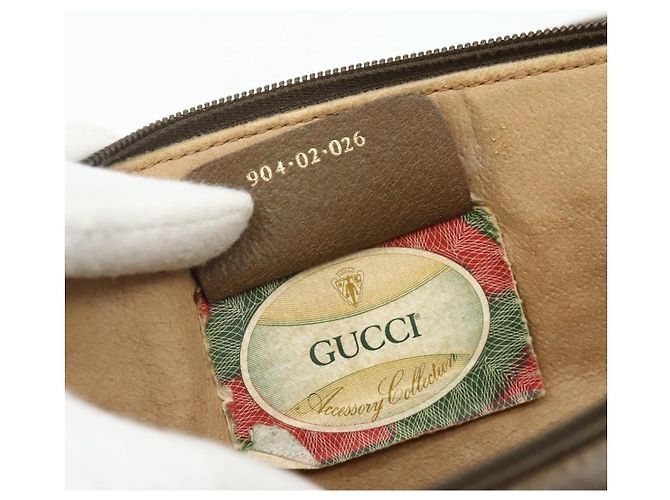 Borsa Sherry Line GG Supreme Web di GUCCI in PVC Beige Rosso 904 02 026 Auth 176680 - vista 12