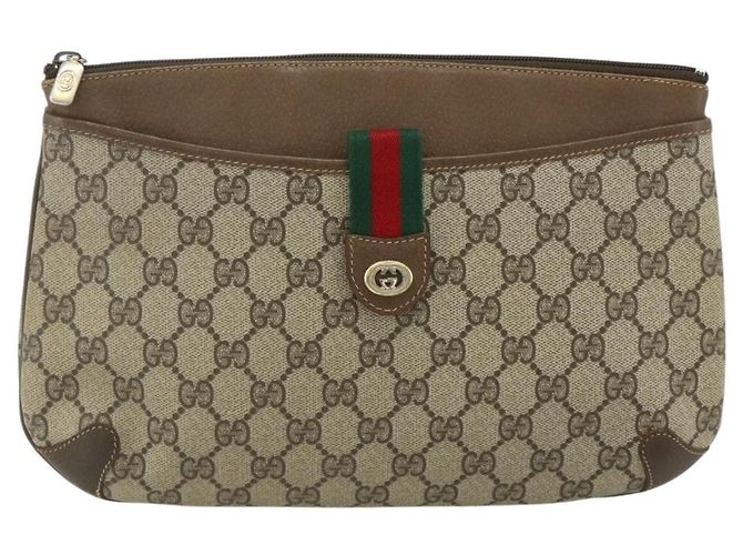 Borsa Sherry Line GG Supreme Web di GUCCI in PVC Beige Rosso 904 02 026 Auth 176680 - vista 13