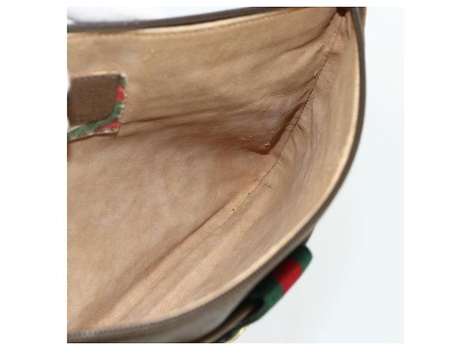 Borsa Sherry Line GG Supreme Web di GUCCI in PVC Beige Rosso 904 02 026 Auth 176680 - vista 19