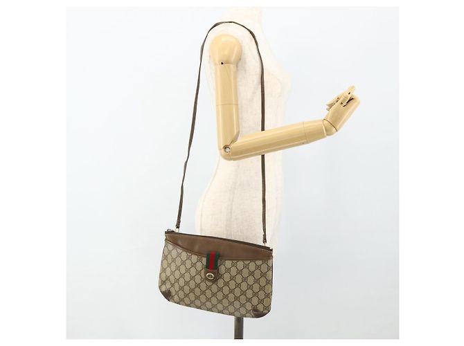 Borsa Sherry Line GG Supreme Web di GUCCI in PVC Beige Rosso 904 02 026 Auth 176680 - vista 22