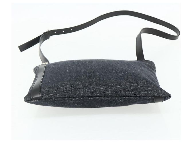 Bulgari Borsa a Spalla BVLGARI Logo Mania Denim Blu Argento Auth 175190 - vista 5