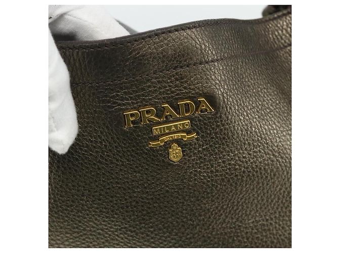 Borsa a Spalla in Pelle PRADA Oro Auth 175839A D'oro - vista 18
