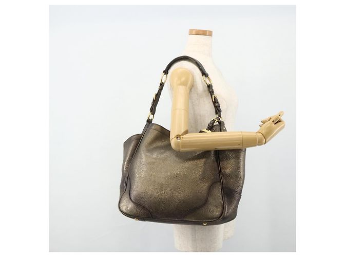Borsa a Spalla in Pelle PRADA Oro Auth 175839A D'oro - vista 26