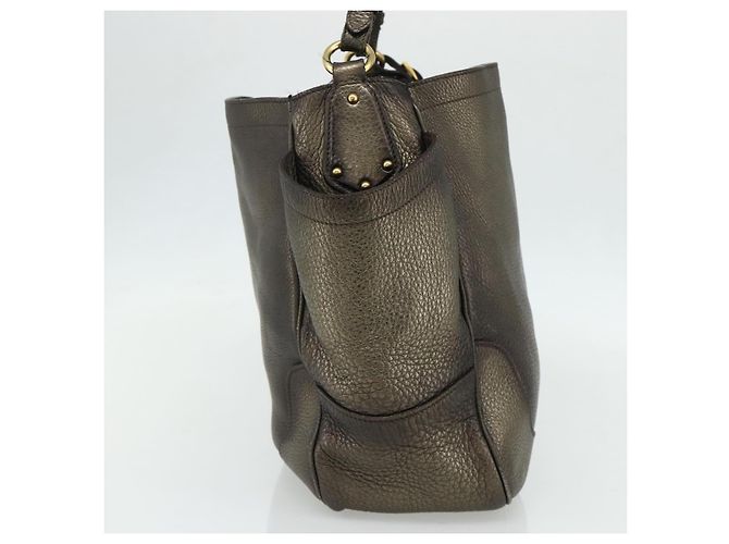 Borsa a Spalla in Pelle PRADA Oro Auth 175839A D'oro - vista 3