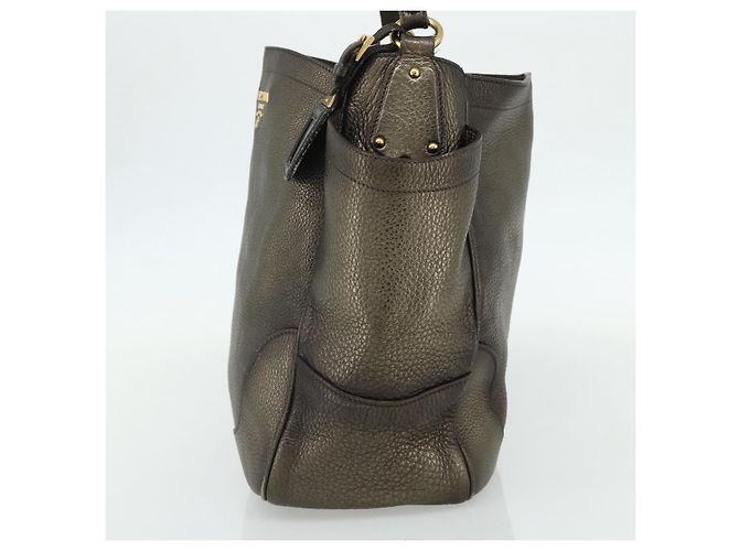Borsa a Spalla in Pelle PRADA Oro Auth 175839A D'oro - vista 4
