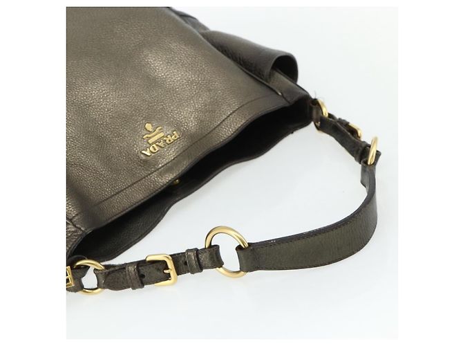 Borsa a Spalla in Pelle PRADA Oro Auth 175839A D'oro - vista 7