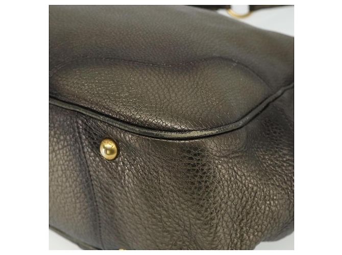 Borsa a Spalla in Pelle PRADA Oro Auth 175839A D'oro - vista 8