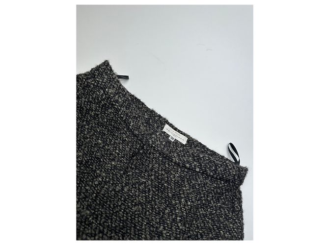 Vintage BALENCIAGA Boucle Wollrock Anthrazit Grau M - Ansicht 5