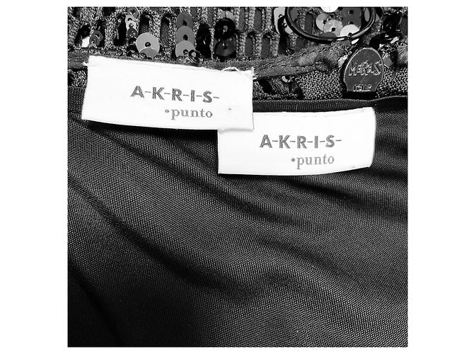 Top in rete nera con paillettes Akris Punto Nero - vista 4