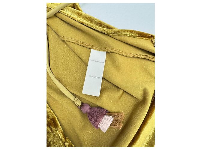 Falda de terciopelo dorada Rebecca Minkoff con fruncido Dorado Mostaza - vista 8