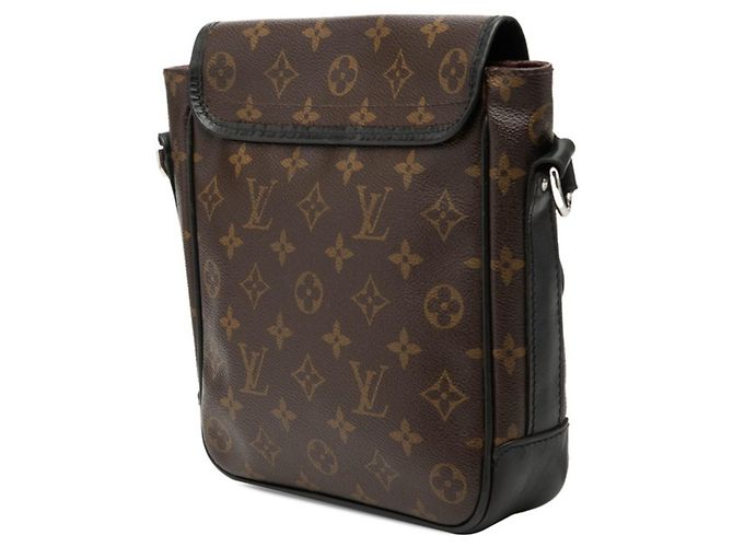 Borsa a tracolla Louis Vuitton Monogram Macassar Bass PM Marrone Nero - vista 2