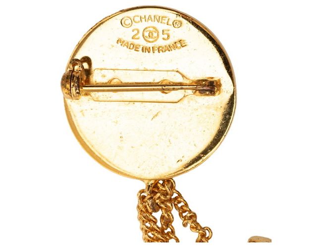 Timeless Spilla Matelassé Vintage Coco Mark di Chanel D'oro - vista 3