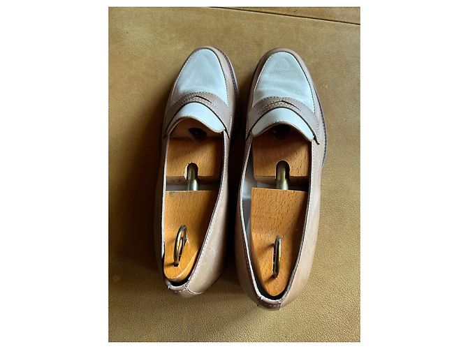 Autre Marque Maretto Zweifarbige Leder-Loafer Beige Hellbraun - Ansicht 13