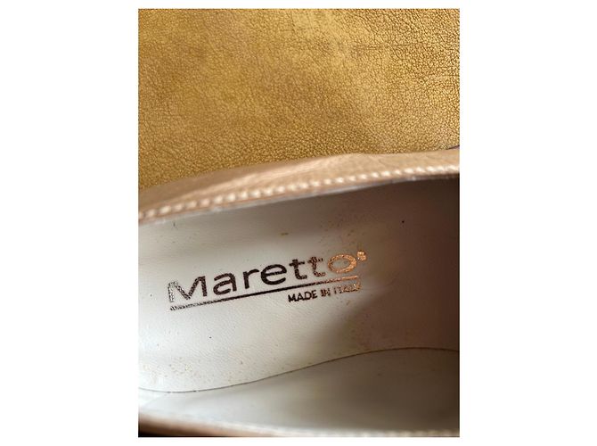 Autre Marque Maretto Zweifarbige Leder-Loafer Beige Hellbraun - Ansicht 3
