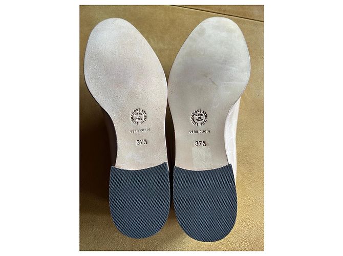 Autre Marque Maretto Zweifarbige Leder-Loafer Beige Hellbraun - Ansicht 8