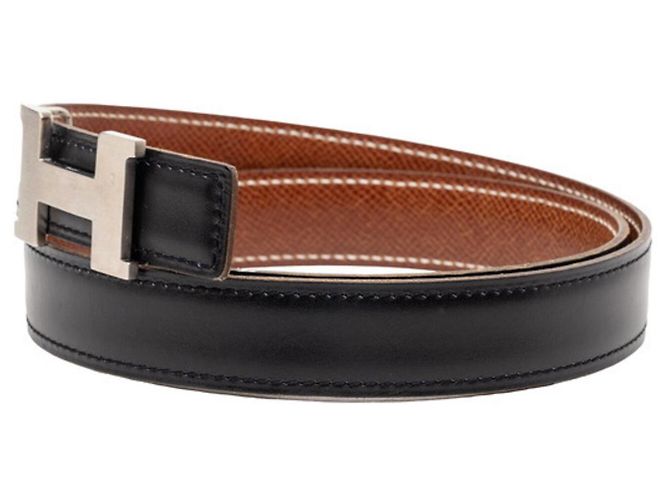 Cinturón H Constance de Hermès Castaño Negro - vista 2
