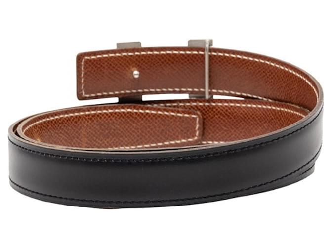 Cinturón H Constance de Hermès Castaño Negro - vista 3