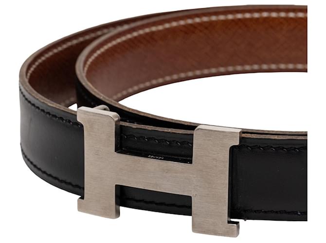 Cinturón H Constance de Hermès Castaño Negro - vista 4
