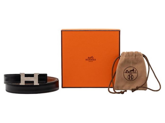 Cinturón H Constance de Hermès Castaño Negro - vista 7