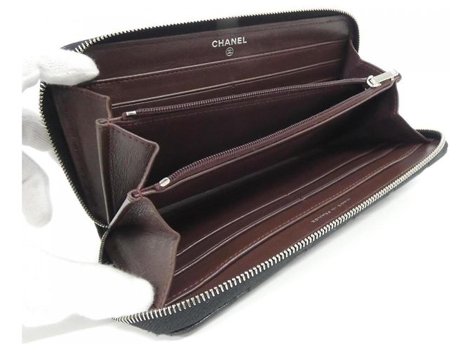 Timeless Cartera Larga Clásica Atemporal Chanel Negro Burdeos - vista 9