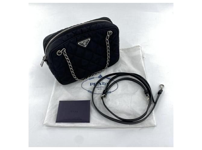Borsa a mano/spalla Prada nera e blu Nero - vista 10