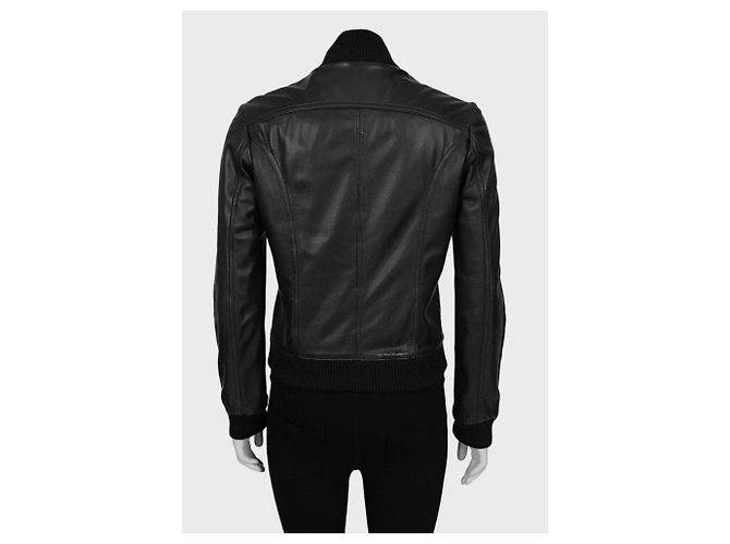 Schwarze Leder Bomberjacke Dolce & Gabbana - IT38/XS gebraucht - Ansicht 3