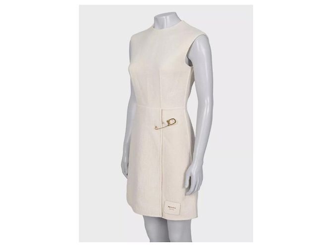Prada Creme Wollfigurkleid XXS/IT36 gebraucht - Ansicht 2