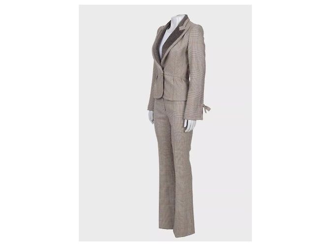 Gianfranco Ferré Completo checked in lana beige chic Gianfranco Ferre - IT38/XS usato - vista 2