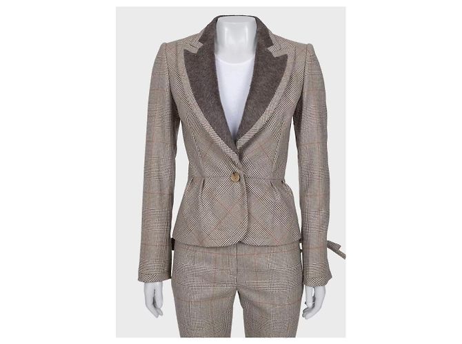 Gianfranco Ferré Completo checked in lana beige chic Gianfranco Ferre - IT38/XS usato - vista 5