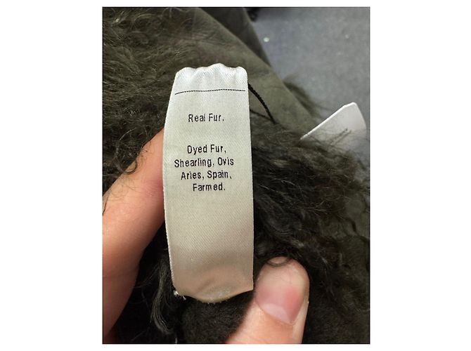 Gianfranco Ferré Abrigo de shearling verde Ferre IT42 de segunda mano - vista 7