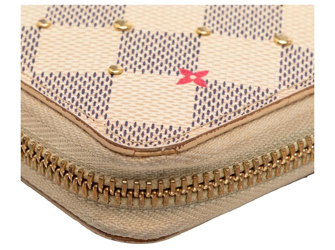Cartera Zippy Damier Azur Louis Vuitton Rosa Blanco - vista 4