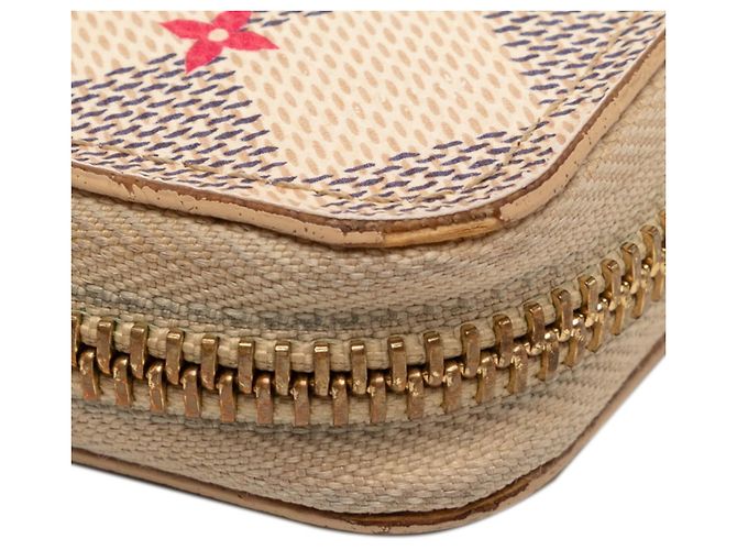 Cartera Zippy Damier Azur Louis Vuitton Rosa Blanco - vista 5