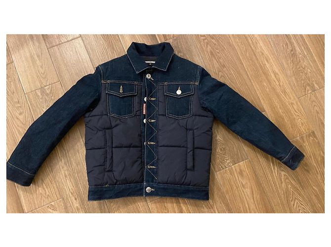 Giubbotto ibrido in denim DSQUARED2 bambino Blu - vista 3