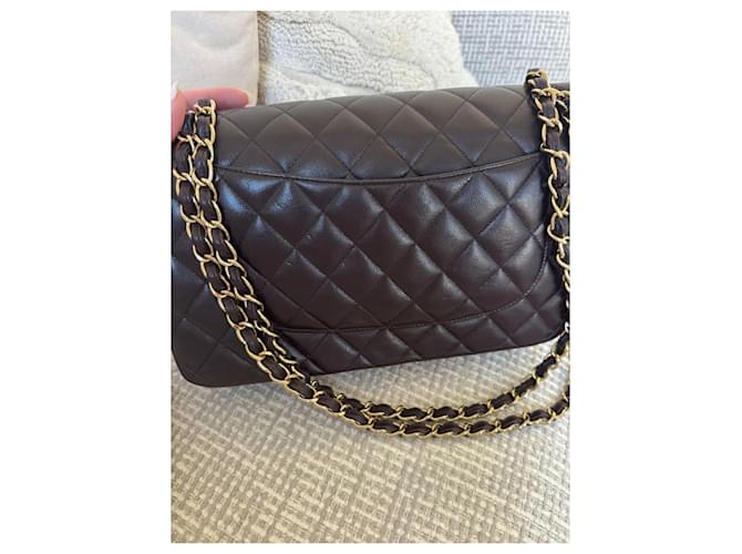 Timeless Borsa Chanel Classic Flap in pelle marrone - vista 4