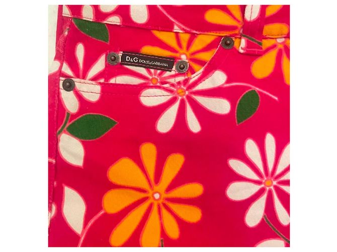 Leckender roter DOLCE & GABBANA Rock mit Gänseblümchenmuster, neu Mehrfarben - Ansicht 6