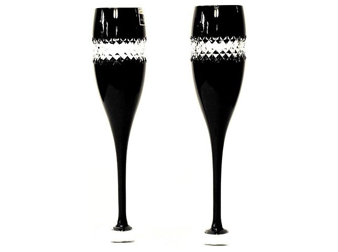 Autre Marque Taças de champanhe Waterford Crystal John Rocha - Conjunto de 2 Preto - vista 2