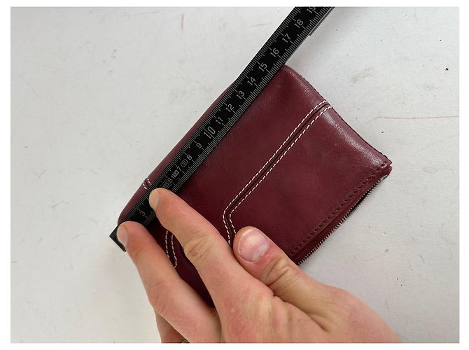 16 Céline Pochette in pelle vintage Celine con zip bordeaux Rosso - vista 10