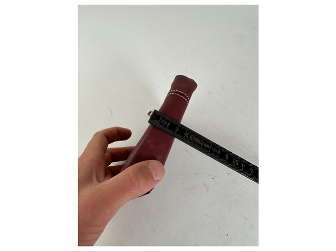 16 Céline Pochette in pelle vintage Celine con zip bordeaux Rosso - vista 13
