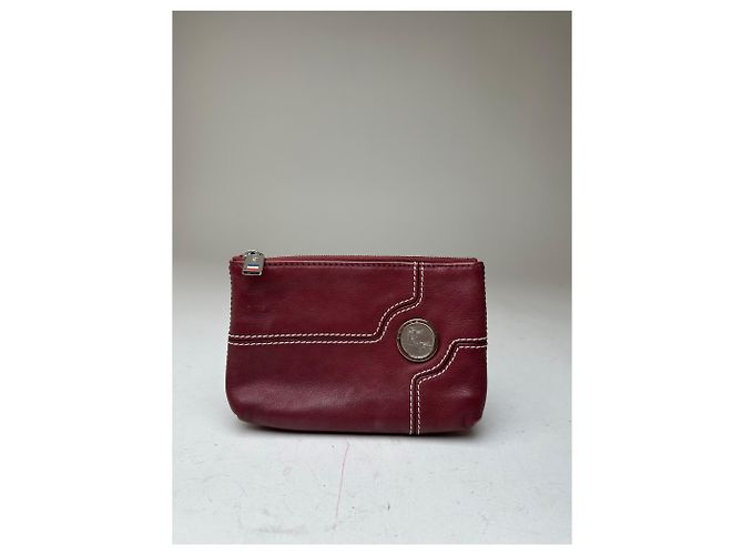 16 Céline Pochette in pelle vintage Celine con zip bordeaux Rosso - vista 14