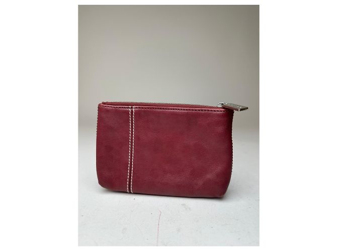 16 Céline Pochette in pelle vintage Celine con zip bordeaux Rosso - vista 15