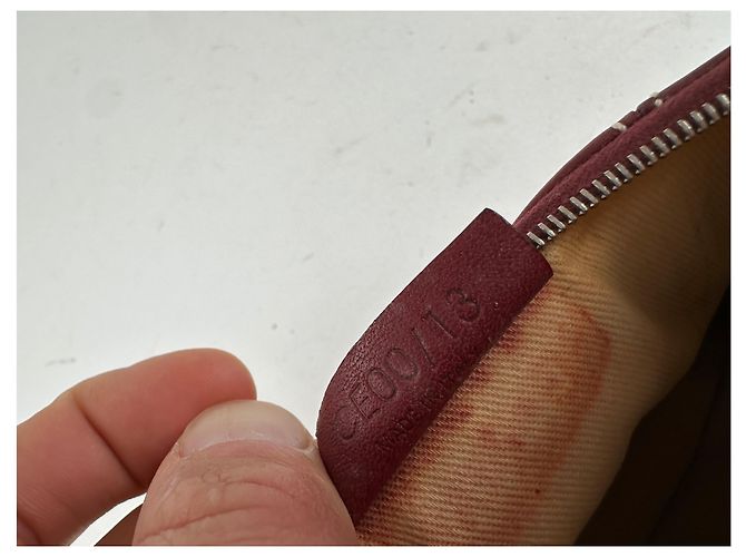 16 Céline Pochette in pelle vintage Celine con zip bordeaux Rosso - vista 9