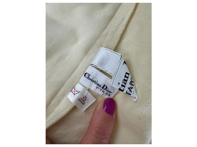 Blusa Vintage Dior in Lana e Cotone Crema S - vista 10