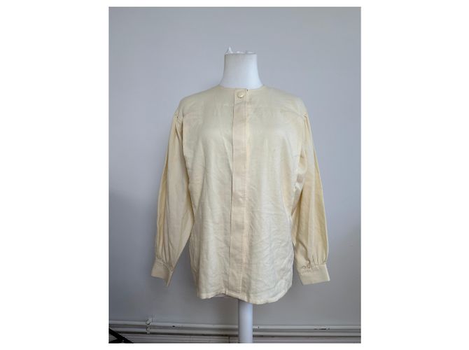 Blusa Vintage Dior in Lana e Cotone Crema S - vista 11