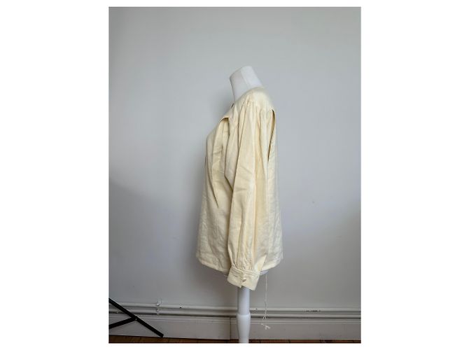 Blusa Vintage Dior in Lana e Cotone Crema S - vista 2