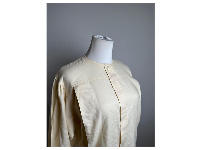 Blusa Vintage Dior in Lana e Cotone Crema S - vista 4