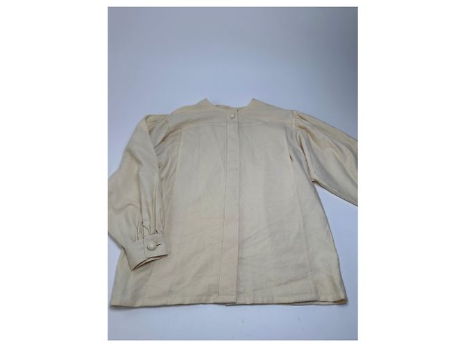 Blusa Vintage Dior in Lana e Cotone Crema S - vista 5