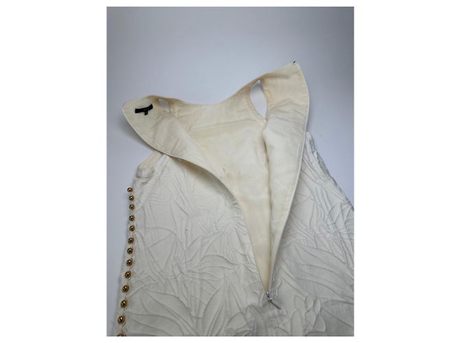 Abito Shift Matelassé Floreale Vintage Gucci Crema S Beige - vista 10