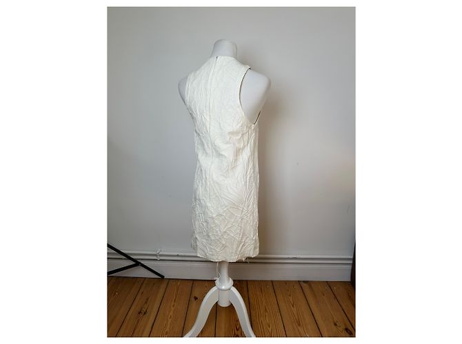 Abito Shift Matelassé Floreale Vintage Gucci Crema S Beige - vista 3