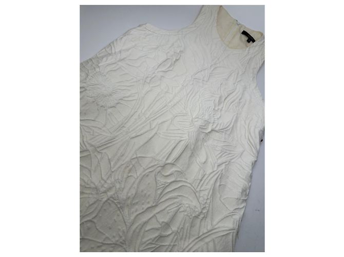 Abito Shift Matelassé Floreale Vintage Gucci Crema S Beige - vista 6