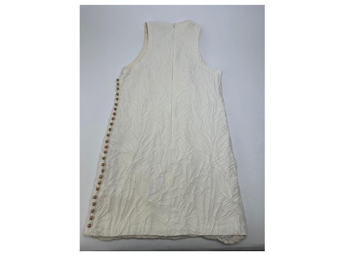 Abito Shift Matelassé Floreale Vintage Gucci Crema S Beige - vista 8
